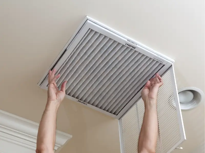 Replacing a dirty air filter improves air quality and HVAC efficiency, essential for professional air duct cleaning services.